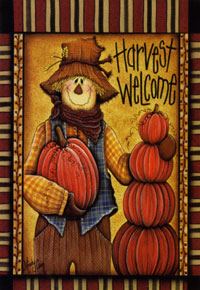 View Harvest Welcome Flag 28"x40" - 0134CD