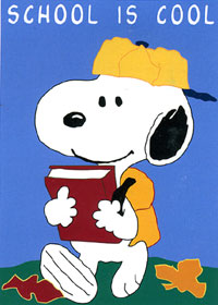 School is Cool Snoopy Applique Garden Flag 13"x18"