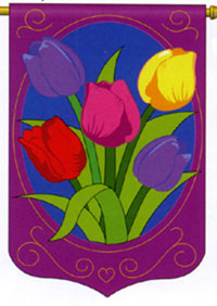 View Tulips Applique Flag 28"x44" - 04043TG