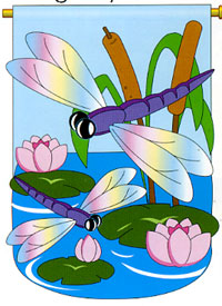 View Dragonfly Nylon Applique Flag 28"x44" - 04046TG