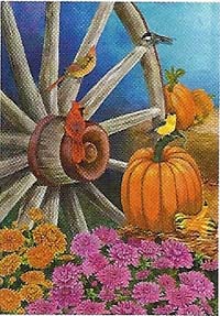 View Autumn Wagon Wheel Flag 28"x 40" - 0463CD