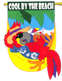 View Cool By the Beach Applique Garden Flag 13.5"x18" - 55025TG