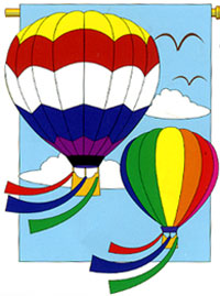 View Balloons Nylon Applique Flag 28"x44" - 06032TG
