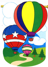 View Hot Air Balloon Applique Flag 28"x44" - 06043tg