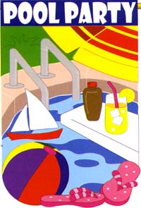 View Pool Party Applique Flag 28"x44" - 06049TG