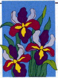 View Iris Applique Garden Flag 12"x18" - 072CF