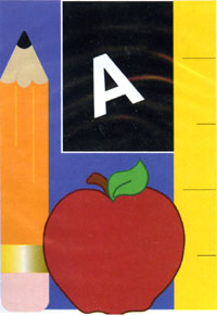 View School Supplies Applique Garden Flag 11"x15" - 07484