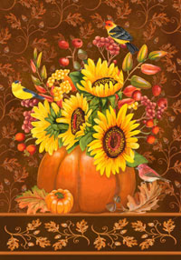 View Pumpkin Bouquet Flag 28"x40" - 0757CD