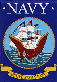 View Navy Applique Flag 28"x44" - 08013TG