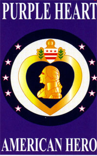 View Purple Hearts Applique Flag 28"x44" - 08046TG
