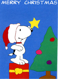 View Christmas Star Snoopy Applique Flag 28"x40" - 08228
