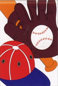 View Baseball Applique Flag 28"x44" - 09001tg