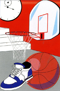 View Basketball Applique Flag 28"x40" - 09028TG
