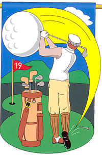 View Golf Appliqe Flag 28"x44" - 09030TG
