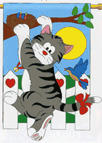 View Climbing Cat Applique Flag 28"x44" - 10028TG