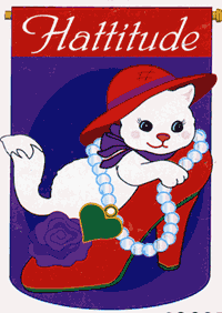 View Red Hat Hattitude Applique Flag 28"x44" - 10035TG