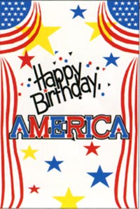 View Happy Birthday U.S. Applique Flag 28"x40" - 11027tg