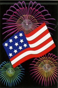View U. S. Fireworks Applique Garden Flag 13.5"x18" - 61039TG