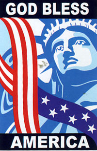 View God Bless America Applique Flag 28"x40" - 11046tg