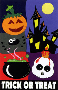 Trick or Treat Night Applique Flag 28x44