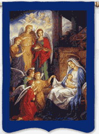 View Nativity Silk Reflections Flag 29"x43" - 13453EG
