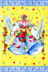 View Wedding Bells and Doves Flag 25"x37" - 13525BEG
