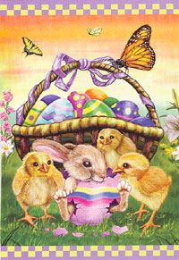 View Easter Surprise Silk Reflections Flag 29"x43" - 13755EG