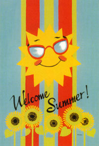 View Welcome Summer Silk Reflections Flag 29"x43" - 13801EG