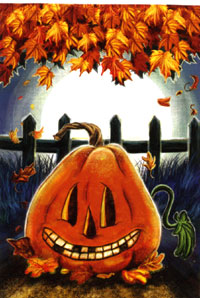 View Jack O Lantern Silk Reflections Flag 29"x43" - 13808EG