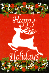View Happy Holidays Silk Reflections Flag 29"x43" - 13861EG