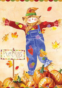 View Pumpkin Patch Scarecrow Flag 28"x40" - 1400CD