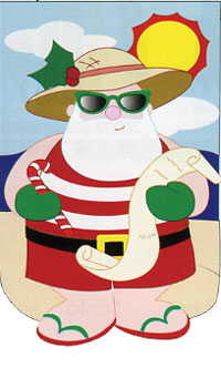 View Tropical Santa Applique Flag 28"x44" - 14062TG