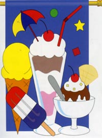 View Ice Cream Applique Garden Flag 13.5"x18" - 65029TG