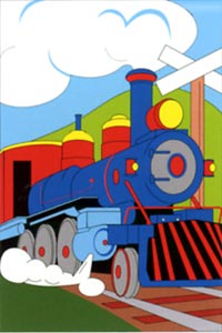 View Large Train Applique Flag 28"x44" - 15030tg