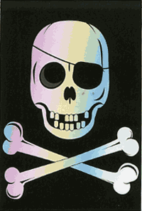 View Jolly Roger Applique Flag 28"x44" - 15031TG