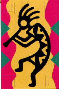 View Kokopelli Applique Flag 28"x44" - 15037TG