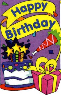 View Happy Birthday Nylon Applique Flag 28"x44" (features metallic fabric & glitter stitching) **Letters Are Appliqued On Both Sides** - 15047tg