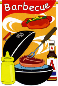 View Barbecue Applique Flag 28"x44" - 15054TG