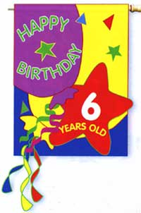 View Count The Birthday Years Applique Garden Flag 12"x16" (Includes removable velcro numbers) - 16106EG