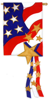 View Stars & Stripes Applique Flag 30"x51" - 15107EG