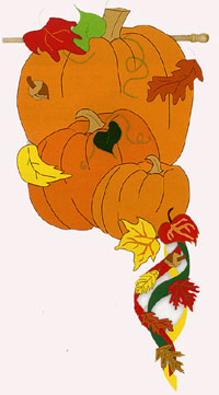 View Pumpkin 3-D Applique Garden Flag 12.5"x18" - 16202EG