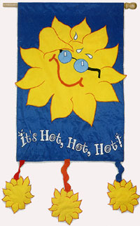 View It's Hot Hot Hot Applique Garden Flag 12.5"x18" - 16236EG