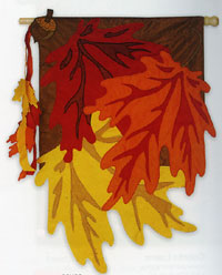 View Fall Leaves Deluxe Applique Flag 28"x41" - 15254EG