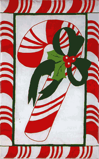 View Candy Cane Applique Flag 28"x45" - 15263EG