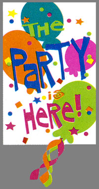 View The Party Is Here Applique Garden Flag 12.5"x18" (Grey background not part of flag) - 16296EG