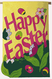 View Happy Easter Lettering Applique Flag 38"x44" - 15369EG