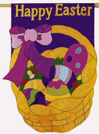 View Happy Easter Basket Applique Garden Flag 12.5"x18" - 16381EG