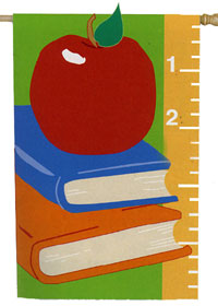 View Back To School Applique Flag 28"x44" - 15437EG