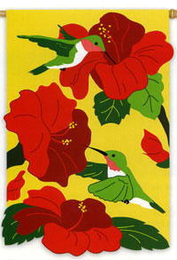 View Hummingbird Applique Flag 30"x44" - 15511EG