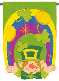 View St. Pat Leprechaun Applique Garden Flag 12.5"x18" - 16513EG